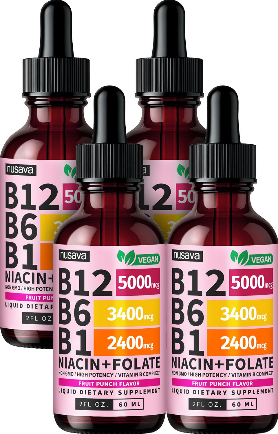 NUSAVA Vitamin B12 5000mcg with B6 & B1 Liquid Drops, Strawberry, Pack of 2 — Amazon image 11