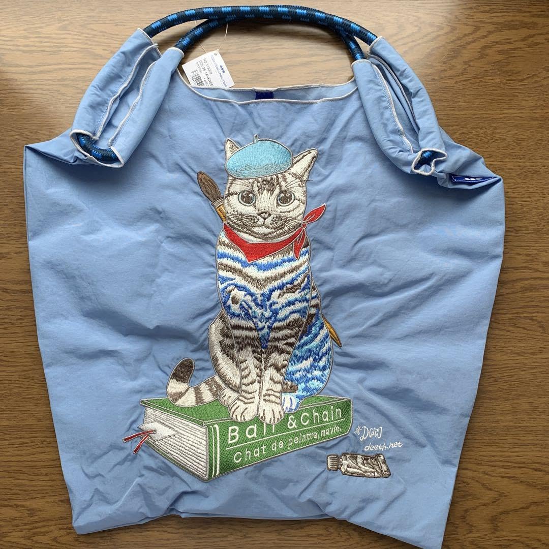 ボールアンドチェーン　ペインターキャット　Mサイズ　ラベンダー エコバッグ ディー ペイント キャット 猫 ネコ Mサイズ