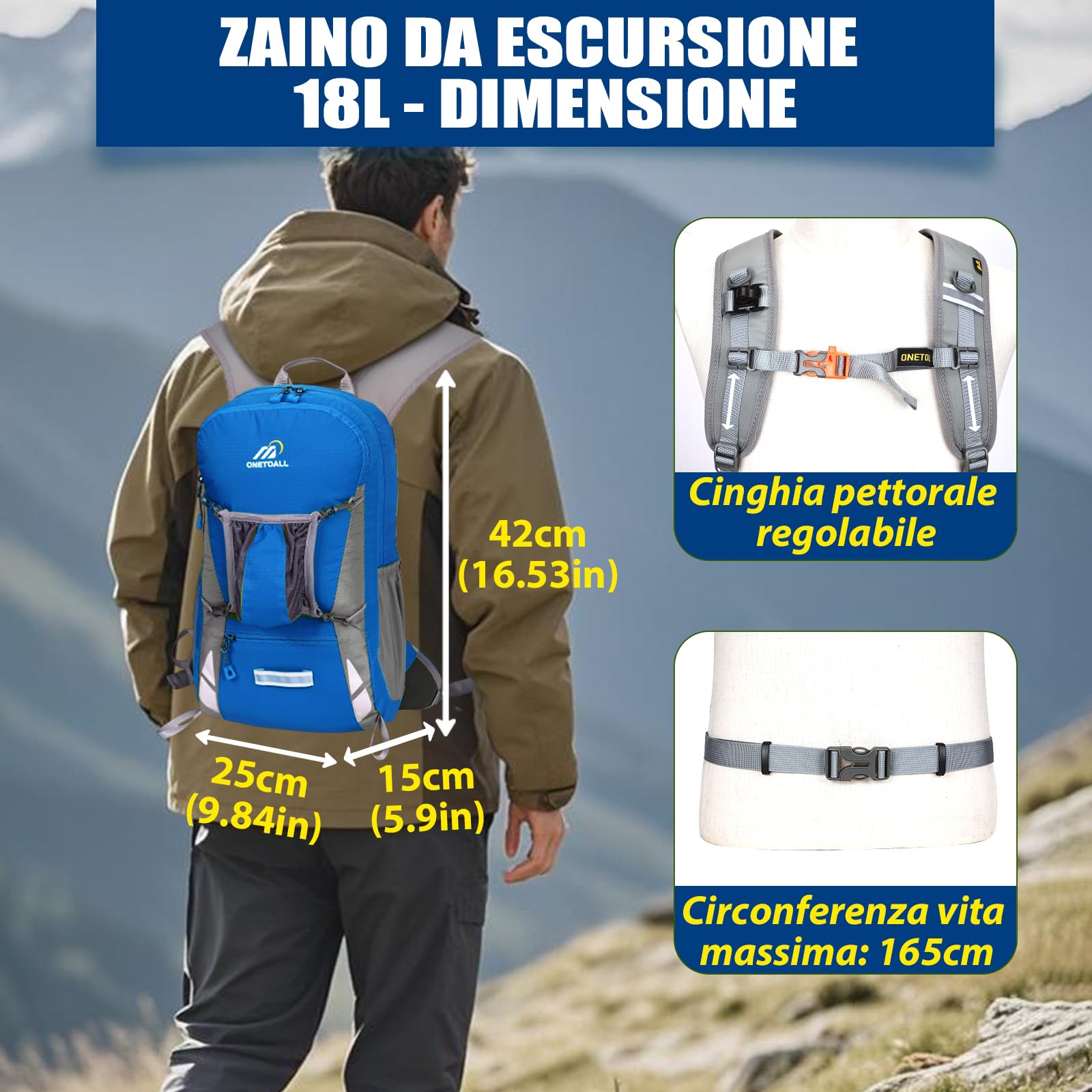 LOCAL LION Zaino Ciclismo con Sistema Schienale, Zaino per Bici con Copertina Antipioggia, Zaino MTB Impermeabile per Uomo Donna, Zaino Sportivo da Campeggio