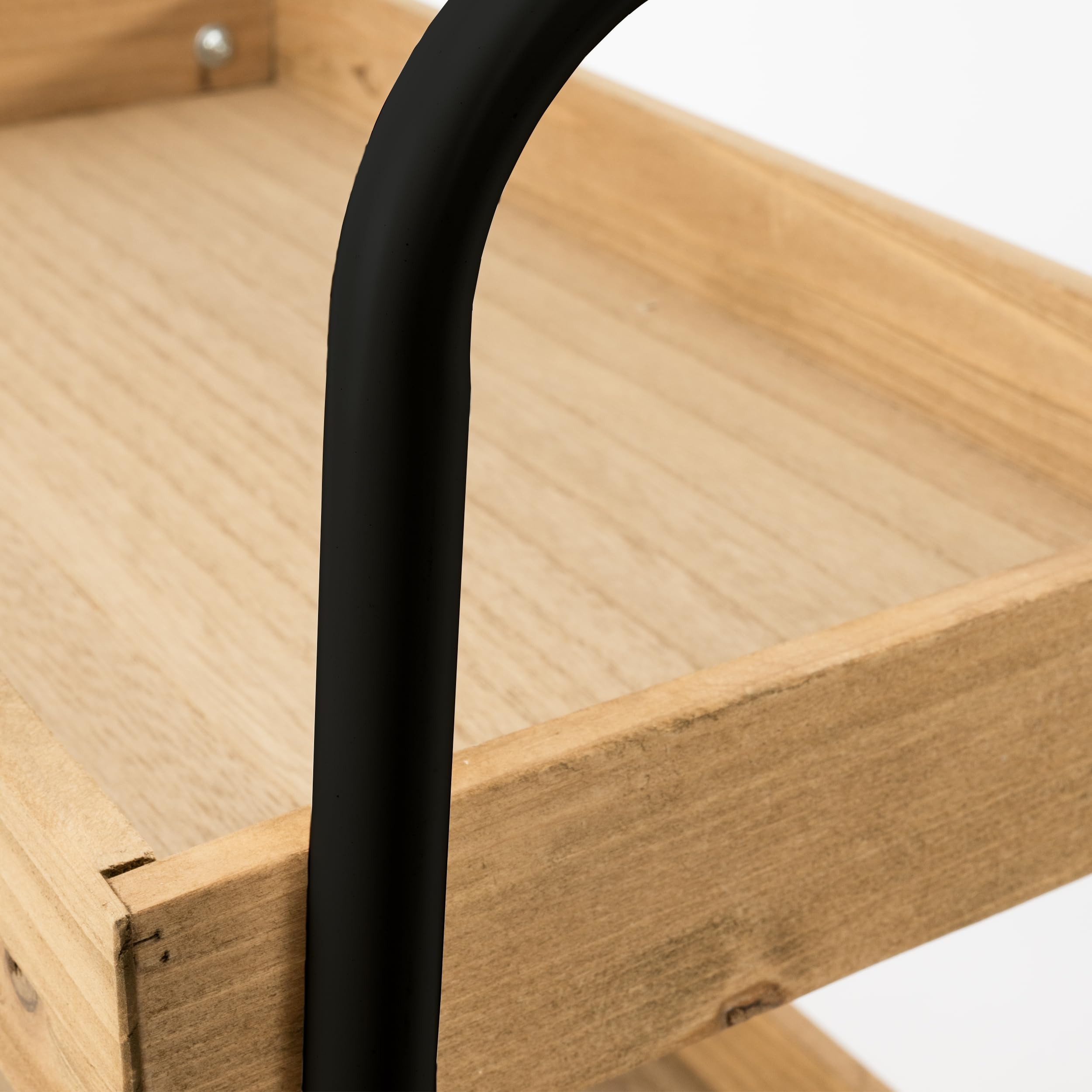 XZ-22321 Carrito de Almacenamiento de Madera y Metal Multiuso 45x30x78cm con 3 Estantes - Mueble Auxiliar para Almacenaje Ideal para Baño, Cocina, Salón