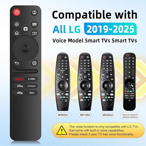 Miniatura 2 de Repuesto para LG MR25GA Magic Remote, compatible con televisores LG 2019-2025, incluye AI, puntero y voz Alexa, para televisores inteligentes, para