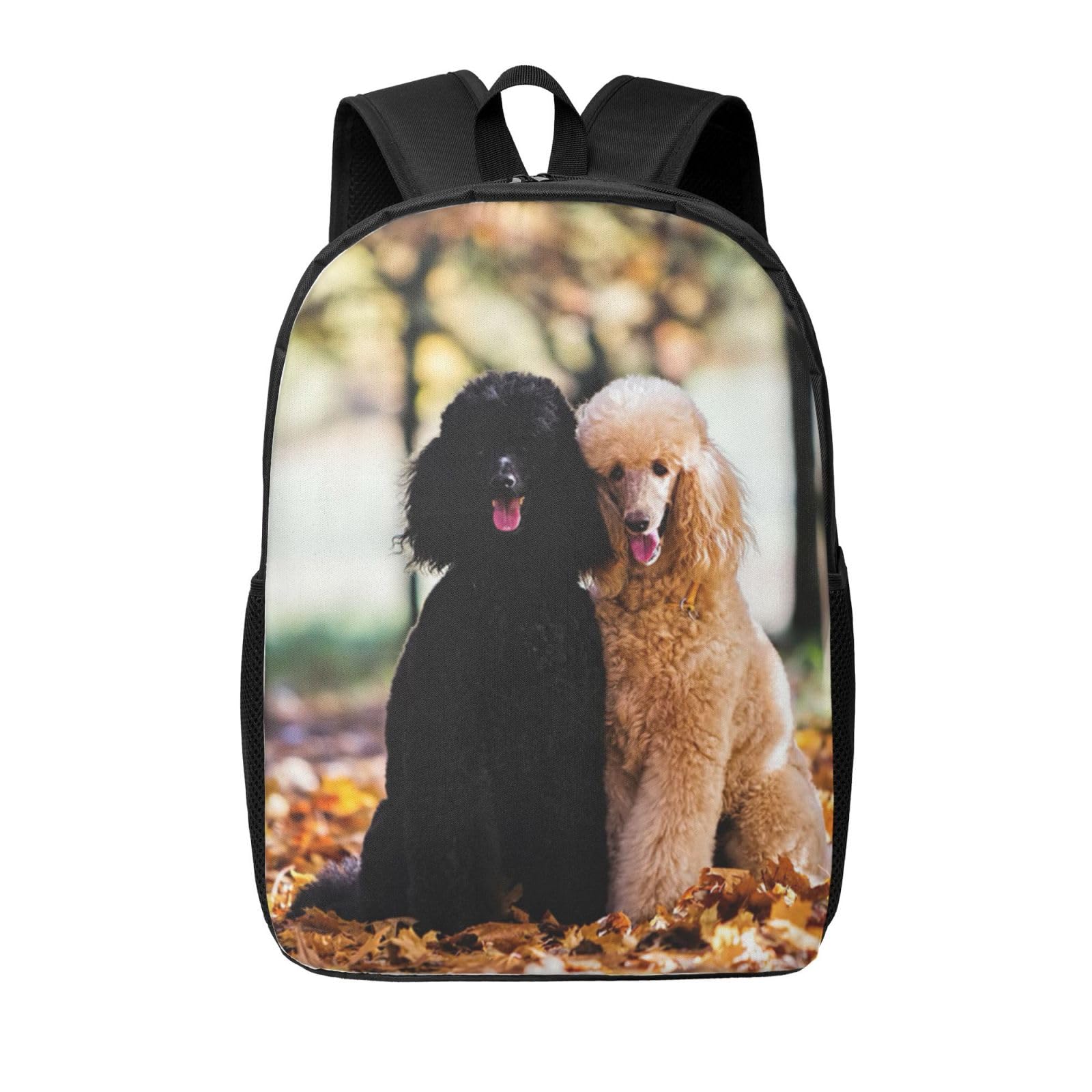Yunweikeji Unisex Kids As Picture Two Royal Poodle Autumn, 17In Student Backpack Casual Daypack Classic Bookbag Water Resistant School Bag