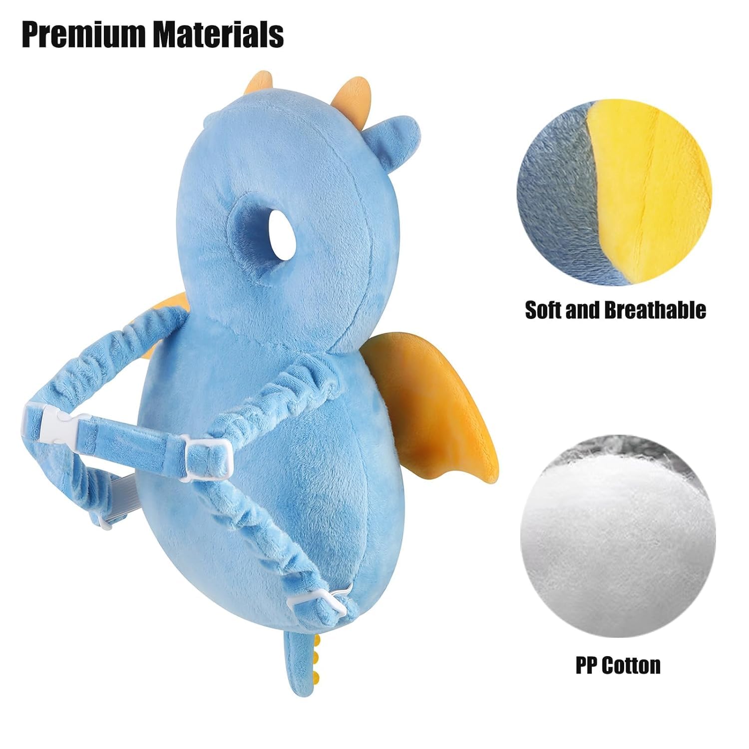 Cojin Antivuelco Bebe Protector Cabeza Bebe Dragón Anti Caídas Almohada Protección Cojín Protector Seguridad Ajustable para la Cabeza para Que los Bebés se Arrastren y Caminen