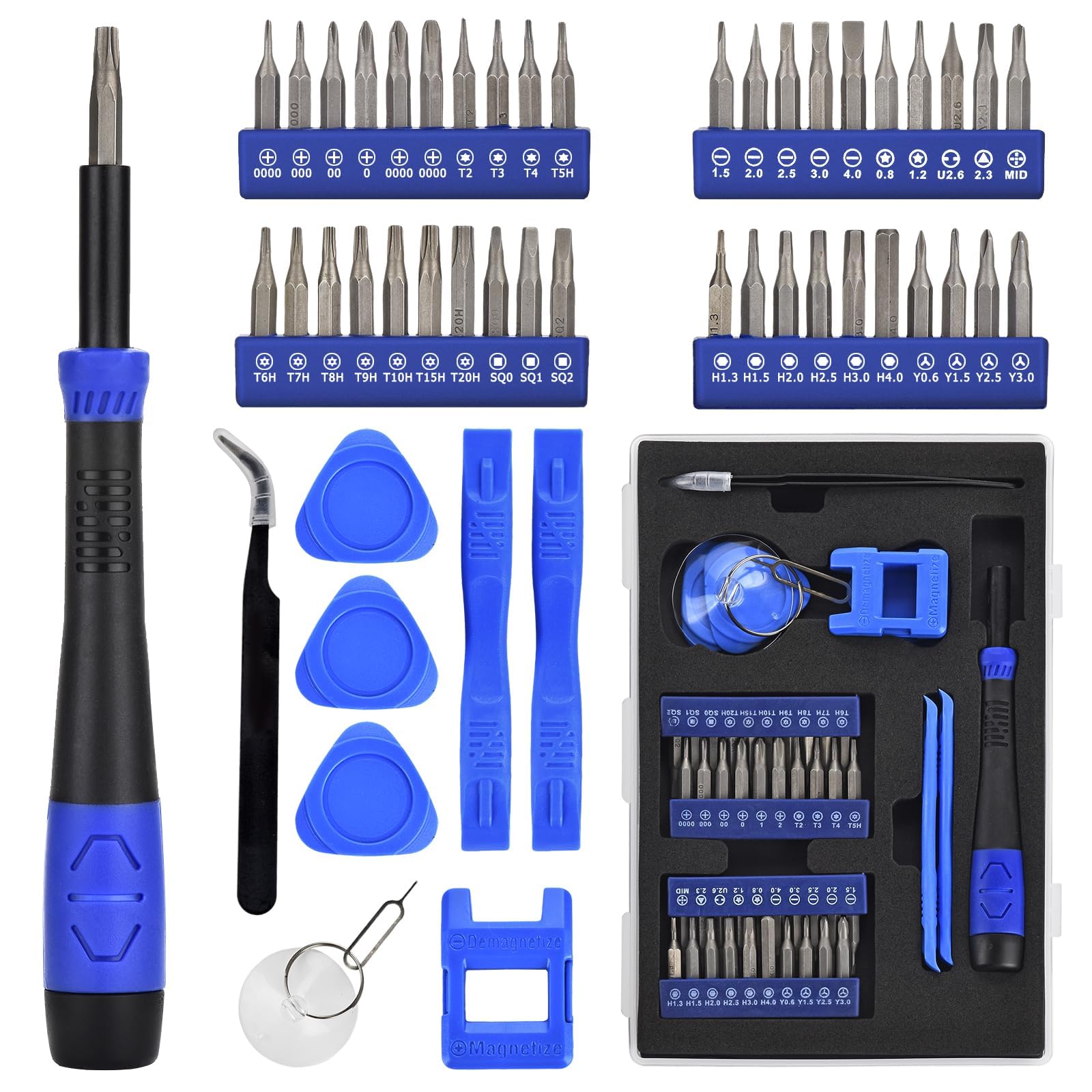 Electronics Precision Screwdriver Set: 50PCS Multi-Function Tool Kit, Foam Insert Storage &amp; Ergonomic Handle, and Replaceable Screwdriver Bits for Computer Laptops and Phone Repair