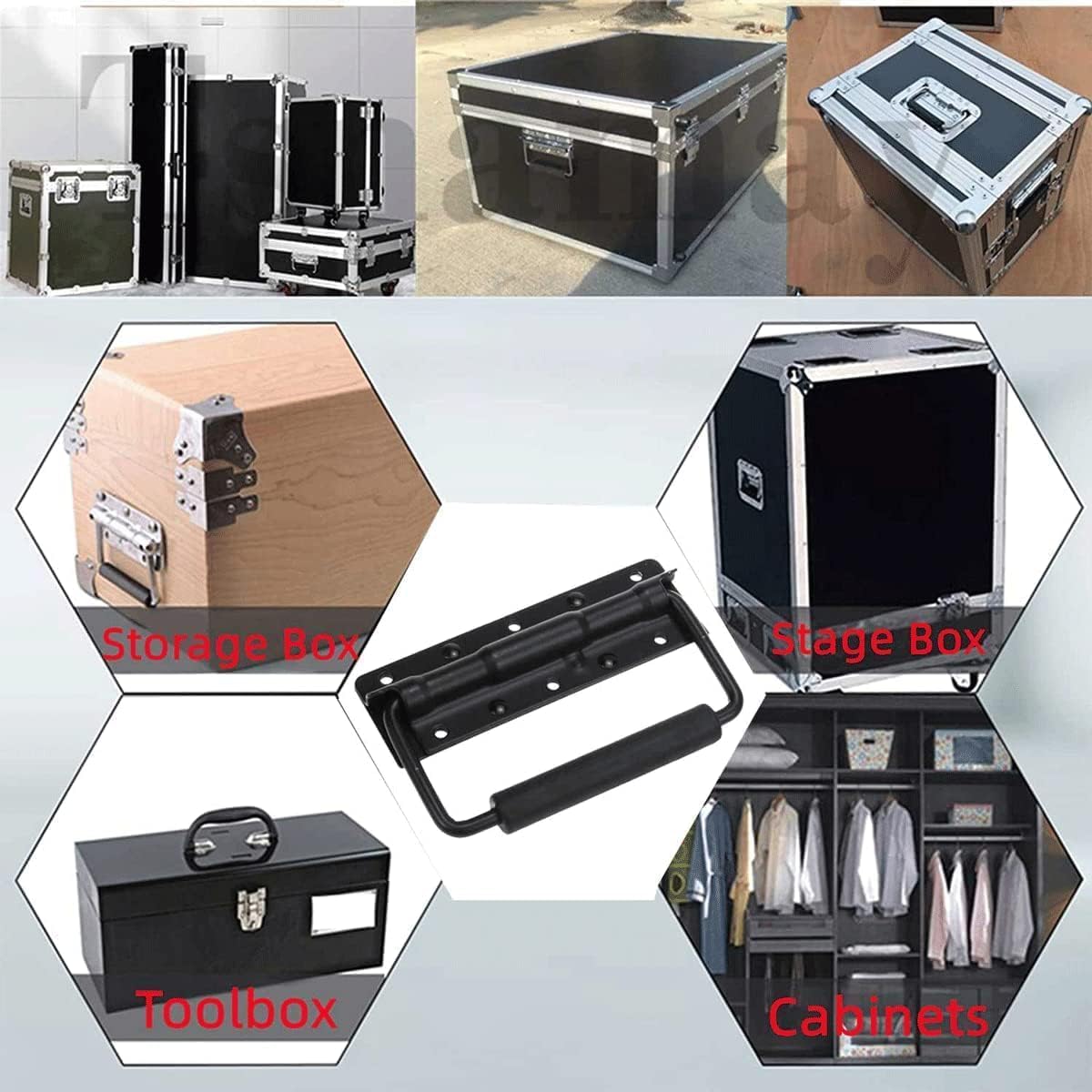 ZHYUAN 2 x box handles, stainless steel handle, spring handle, 100 mm, folding box handle - Image 4