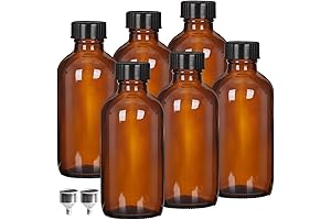 6-Pack 4 oz Amber Glass Boston Bottles: Perfect for Preserving the Purity...