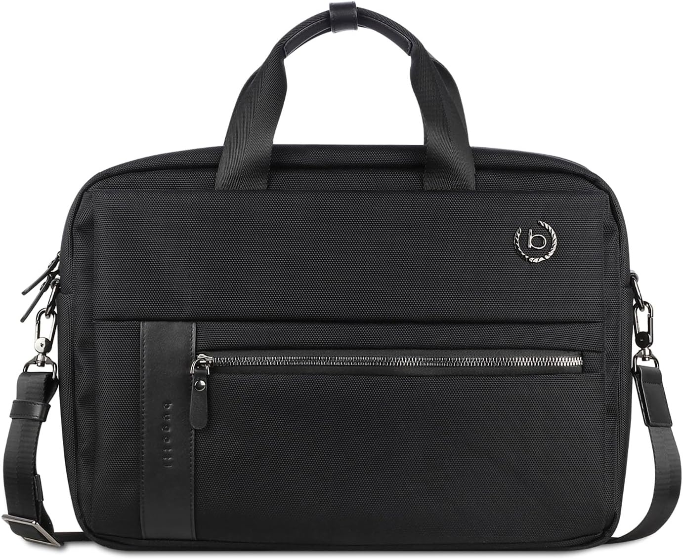 bugatti Nero Business Bag with 15 Inch Laptop Compartment, Men's Briefcase, Black, black, M