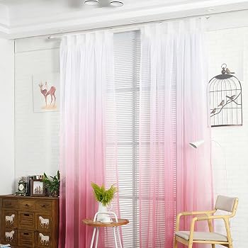 Amazon De Nibesser Transparent Farbverlauf Gardine Vorhang Schlaufenschal Deko Fur Wohnzimmer