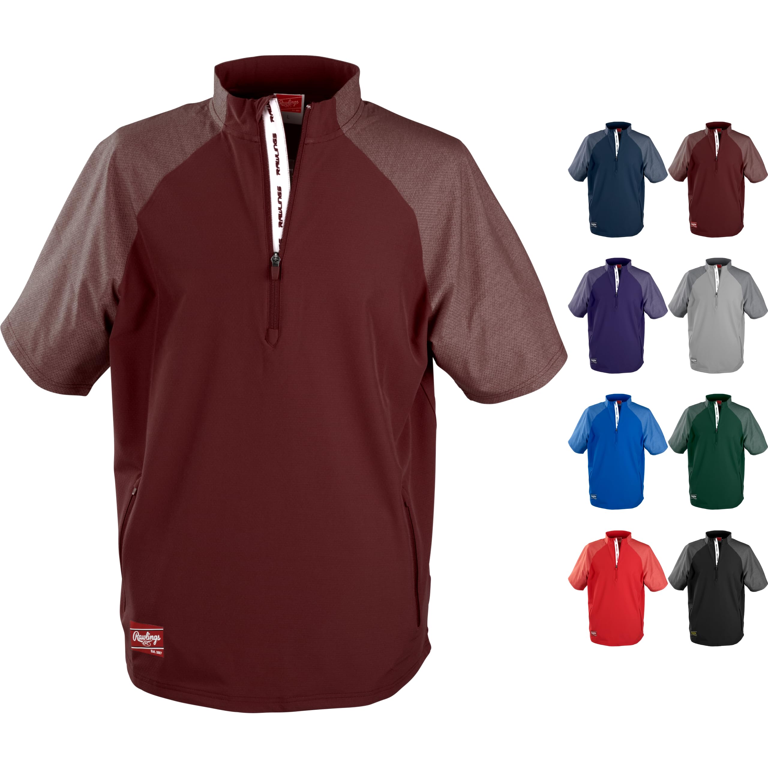 Rawlings Men's Rawlings | Men's Colorsync Short Sleeve Jacket | Baseball Cage &amp; Athletic Jacket | Adult Sizes | Multiple Colors