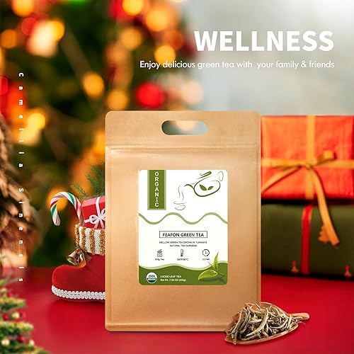 Miniatura 7 de KHS Té verde hojas sueltas, 7.06 onzas, hojas de té verde orgánicas, sabor fresco y elegante, té verde orgánico USDA orgánico de hojas sueltas para