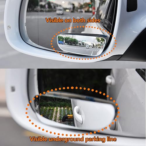 Miniatura 3 de Espejo de punto ciego, lente convexa de vidrio HD redondo largo sin marco, espejos retrovisores, accesorios exteriores con gran angular ajustable