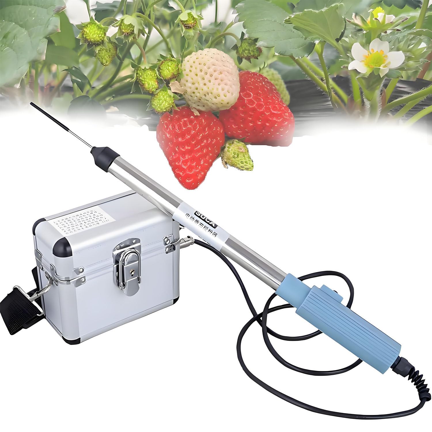 AiODiO Electric Tomato Pollinator,Portable Electric Vegetable Pollinator,10 Hours Standby,4800 RPM, Easy to Install,for Tomatoes,Peppers,Strawberry,Cucumber