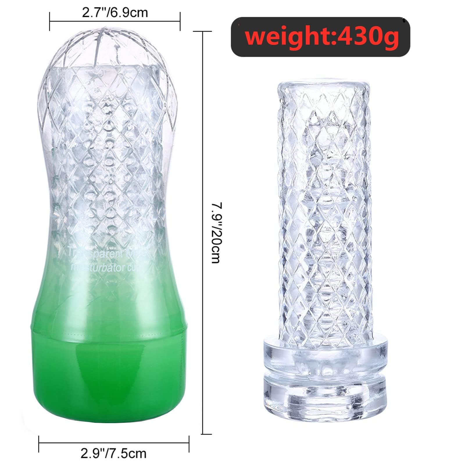 Amazon.com: Clear Male Masturbator Cup - Sex Toy for Men 3D Masturbation  Sleeve with Shell XL