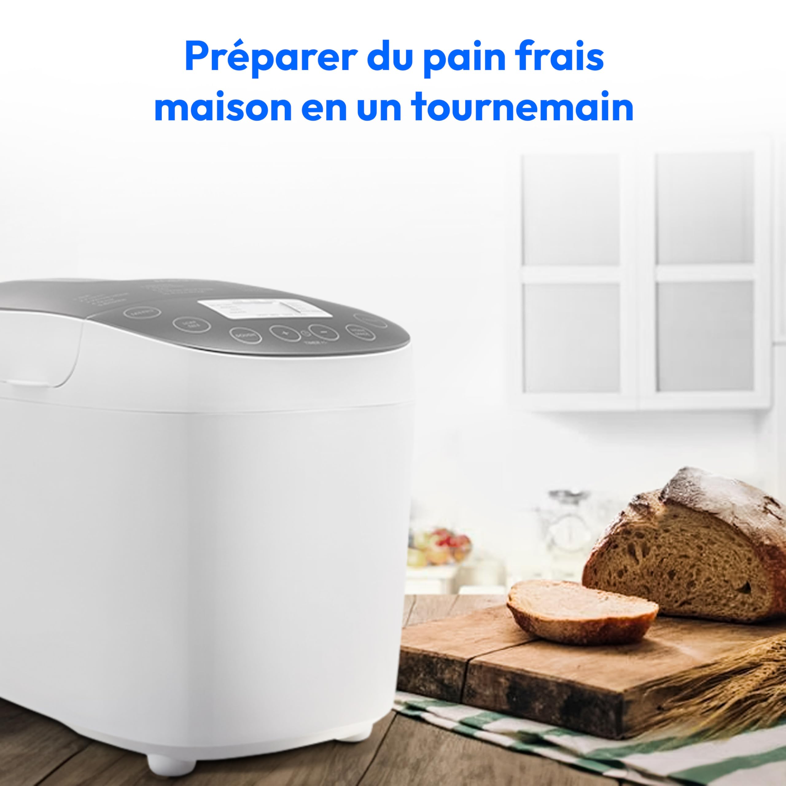 MEDION Machine à pain (machine à pain, 950 watts, jusqu'à 1600 g, 20 programmes de cuisson, 3 degrés de brunissage, fonction maintien au chaud, fenêtre, présélection du temps, MD 12040)