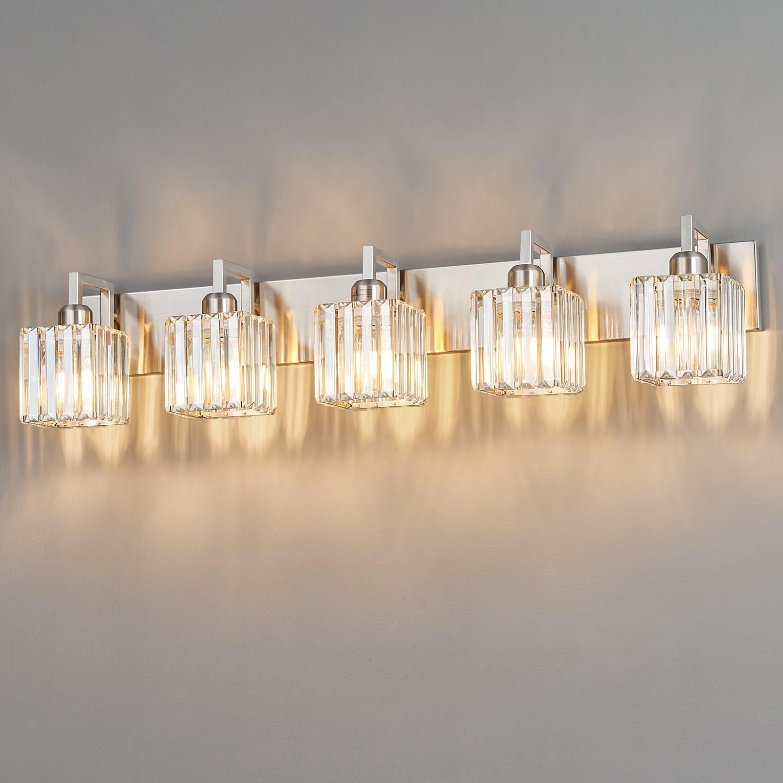 FDPBY Modern Bathroom Vanity Light 5-Lights Brushed Nickel Vanity