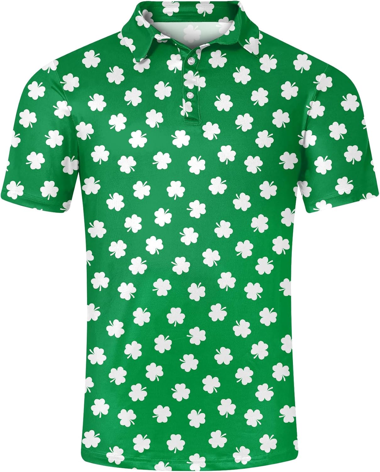 Fanient Men Golf Polo Shirts Short Sleeve 3D Printed Dry Fit Moisture Wicking 4-Way Stretch Summer Athletic Polo Shirts