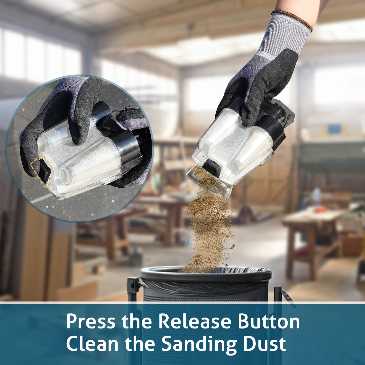 WESCO Orbital Sander, 3.0A Electric Sander, Variable Speed, Vacuum Adaptor 12pcs Sanding Paper Included