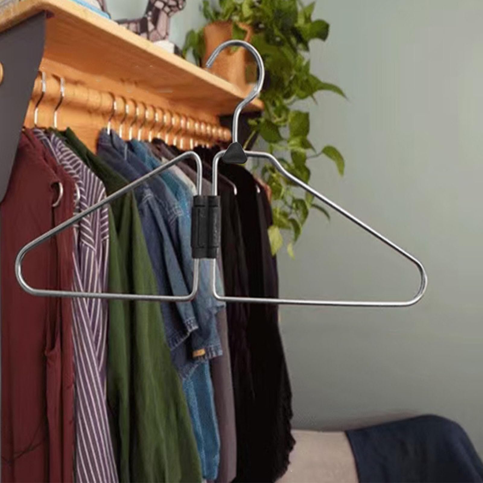5 Stück Faltbare Kleiderbügel aus Edelstahl für Zuhause, Reisen, Schrank-Organizer und platzsparende Aufbewahrung von Kleidung