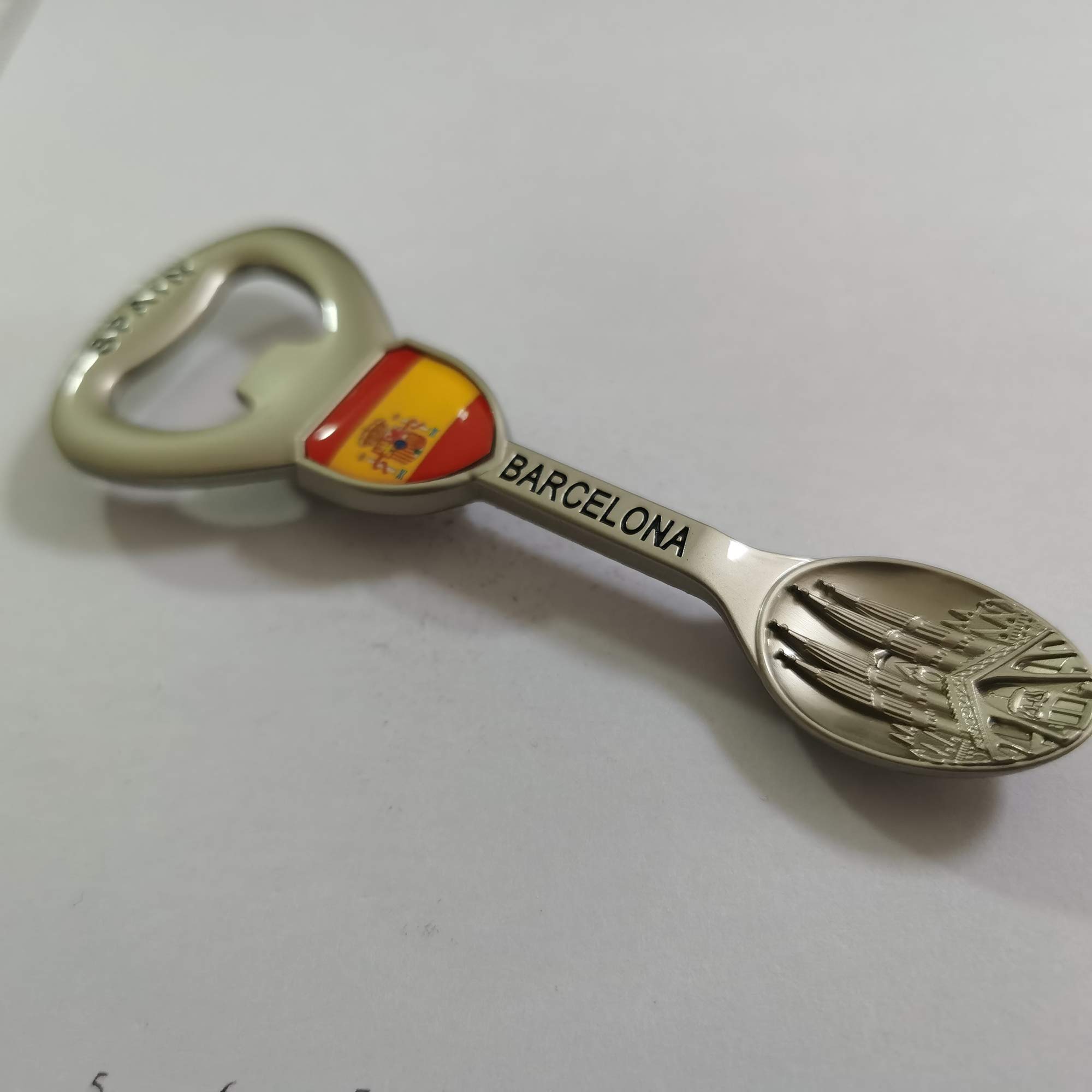 Barcelona Spanje 3D lepel koelkast magneet flesopener toeristische souvenirs collectie, Barcelona magnetische stickers koelkastmagneet bieropener