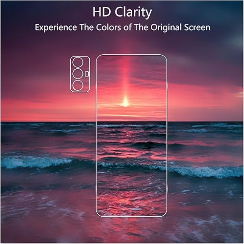 Miniatura 5 de [3+3] Paquete de 3 protectores de pantalla de vidrio templado para Motorola Moto G Play (2023) con 3 protectores de lente de cámara, transparente