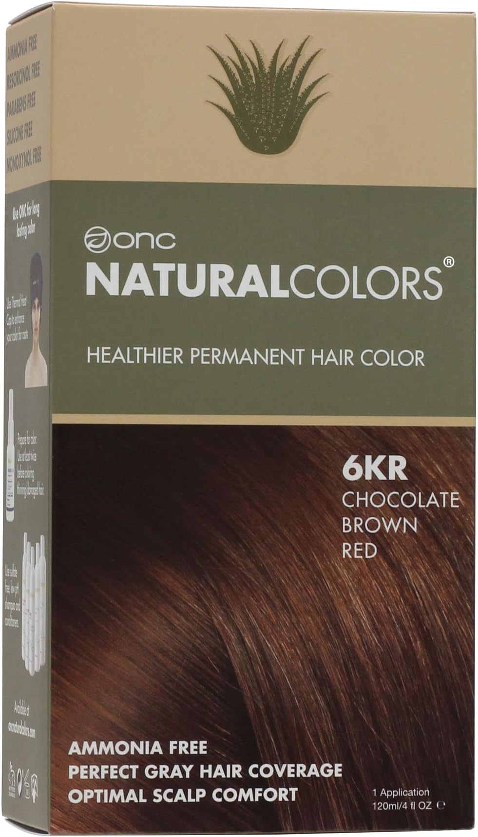 ONC NaturalColors Healthier Permanent Hair Color 6KR Chocolate Brown Red 120 ml (4 fl. oz.) 1 Application