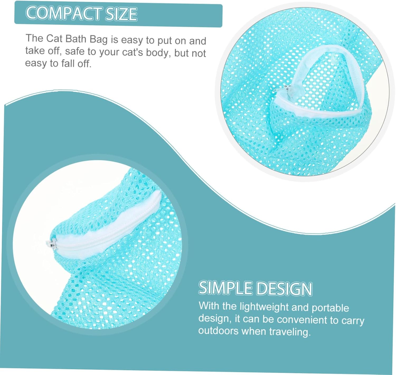 VICASKY Portable Cat Bath Bag for Trimming Nails, Polyester Mesh image 4