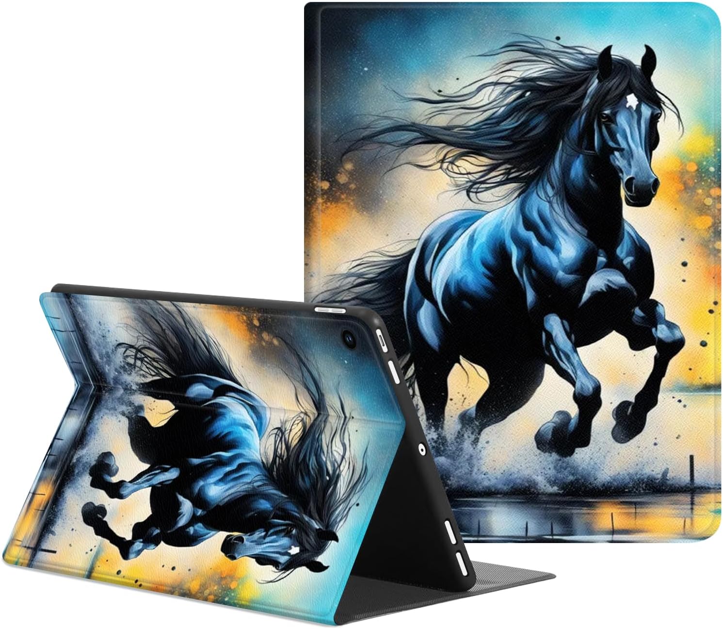 Compatible with Apple iPad Air 13 Inch Case (M3 2025 /M2 2024)/12.9 Inch Case 6th/5th/4th/3rd 2022/2021/2020/2018 Slim Folio Protective Cover with Kickstand,Camouflage American Flag Camo