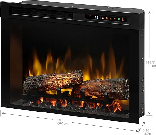 Vista 7 de Dimplex 26 Inch Built-in Electric Fireplace - Multi-Fire XHD Firebox with Logs and Realistic Multi-Color Flames Model: XHD26L Firebox con registros