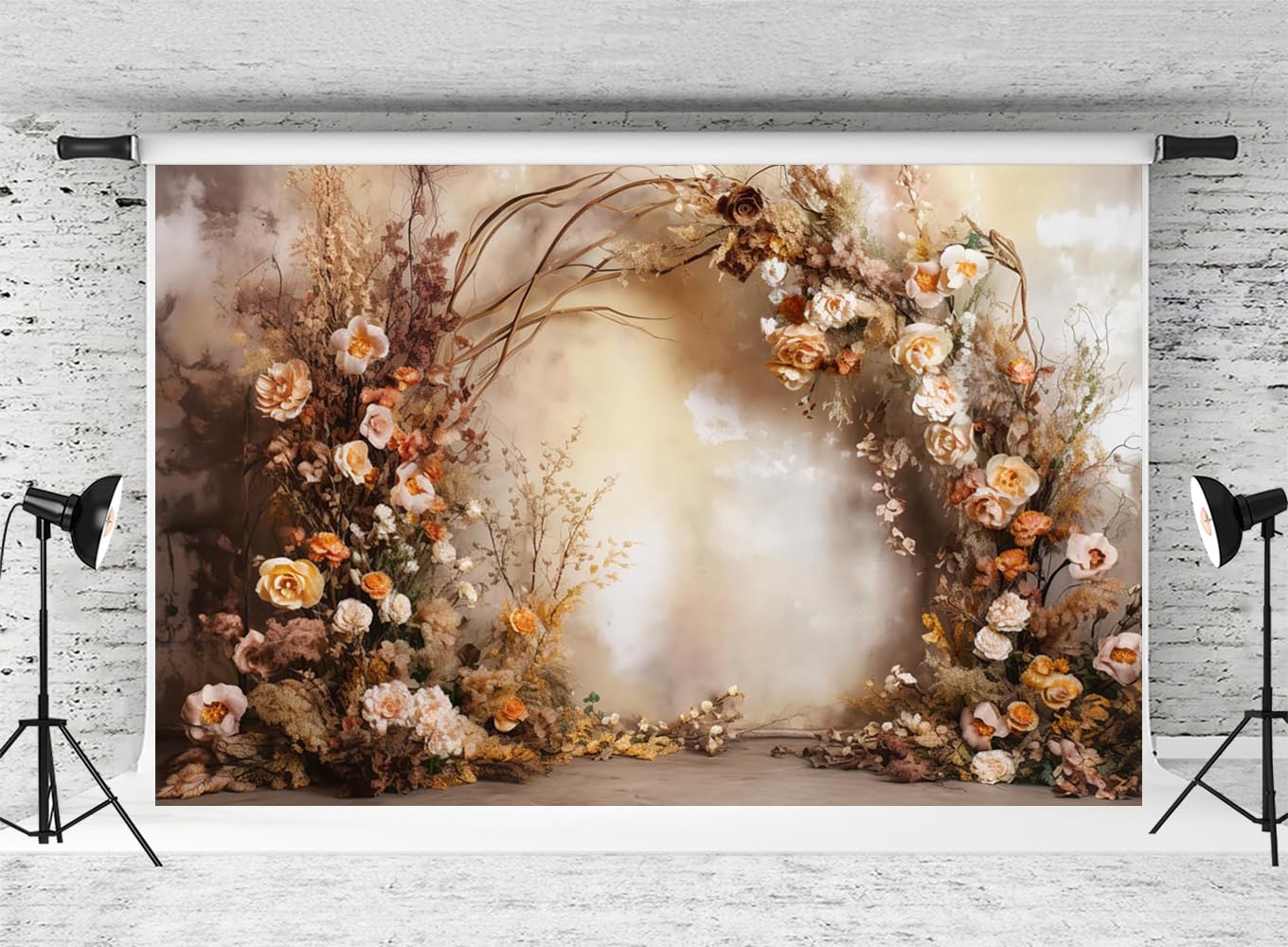 Kate Telón de fondo de flores vintage de 10 x 6.5 pies para fotografía, fondo de pared floral retro, accesorios de estudio de tela para fotos