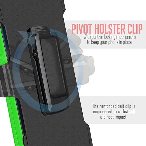 Miniatura 7 de Funda para Samsung Galaxy A24, funda giratoria de cuerpo completo con clip para cinturón de doble capa, soporte con protector de pantalla integrado