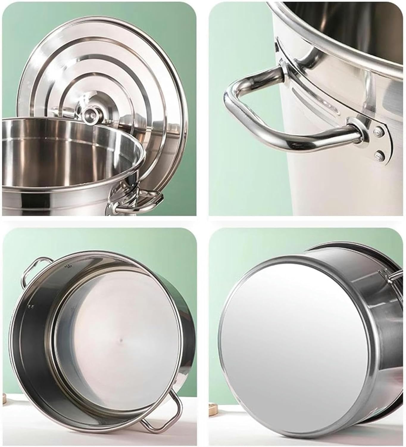Cooking Pots,5 Holes Pasta Cooker Set with Insert Strainer Basket, Stainless Steel Pasta Pot Home Kitchen Stockpots Steamer Pot, Pasta Cooking Cookware