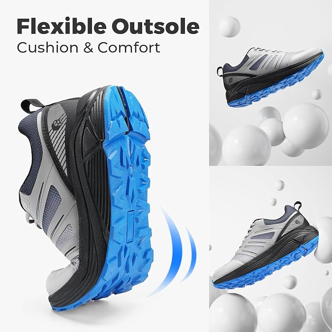 FitVille Wide Fit Mens Trainers Trail Running Shoes