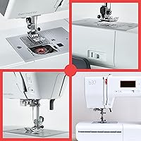 Vista 3 de Bernette Máquina de coser computarizada B37 con pantalla LCD Costura avanzada y acolchado 50 puntadas, ojal de un solo paso, enhebrador