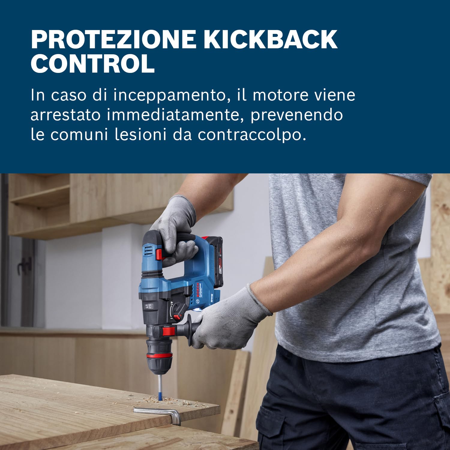 Bosch Professional 18V System Martello perforatore a batteria GBH 18V-18 X (ONECHUCK, incl. 2x 18V 2.0Ah, GAL 18V-40, GDE 24)