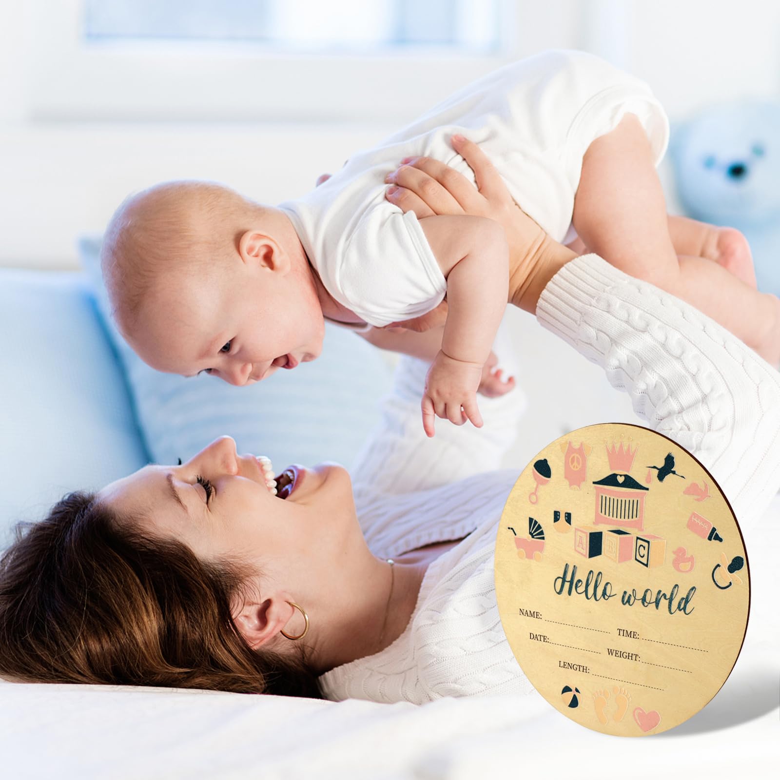 Panneau D'annonce De Bébé, Panneau « Hello World » Pour Nouveau-né, Panneau De Nom De Bébé Pour Chambre D'enfant, Panneau D'annonce De Naissance En Bois Pour Hôpital, Panneau De Nom De Bienvenue