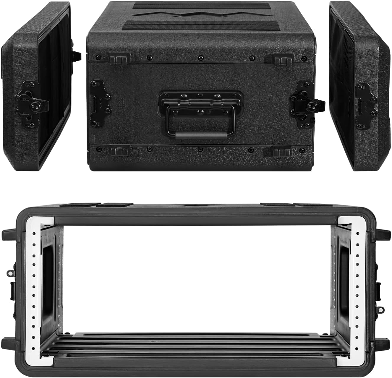 Rack Case Shallow Rackmount Flight Cases Watertight Dust Proof 2 Space Shock Mount Racks with Microphone Compartments