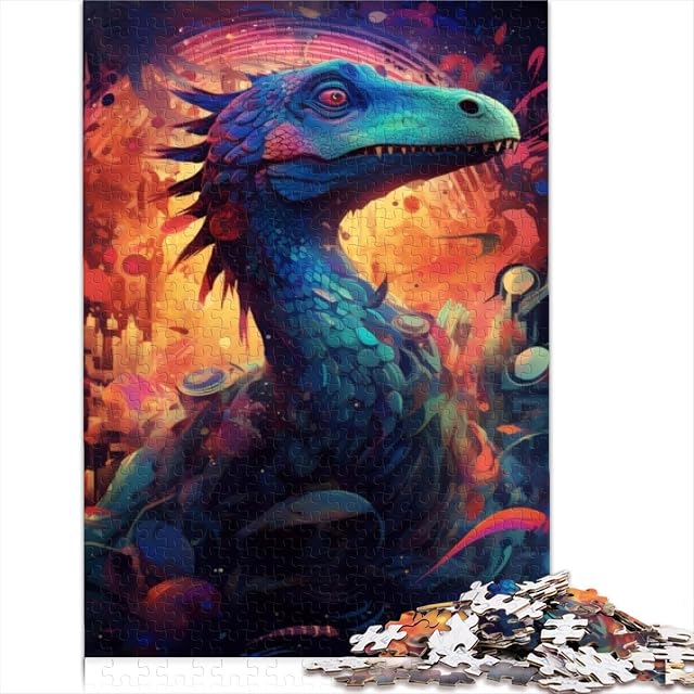 Rompecabezas 1000 Piezas Dinosaurio Velociraptor Rompecabezas Divertidos Rompecabezas cartón para Adultos…