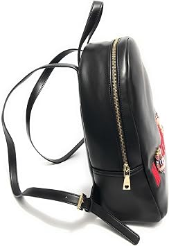 Love Moschino Women's Black Embroidered & Jeweled Logo Book Bag Backpack