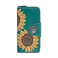 Montana West Sunflower Wallet Women Bifold Wallets, Card Cases & Money Organizers Ladies Female Large Wallet Western Phone Clutch Wallets with ID Window