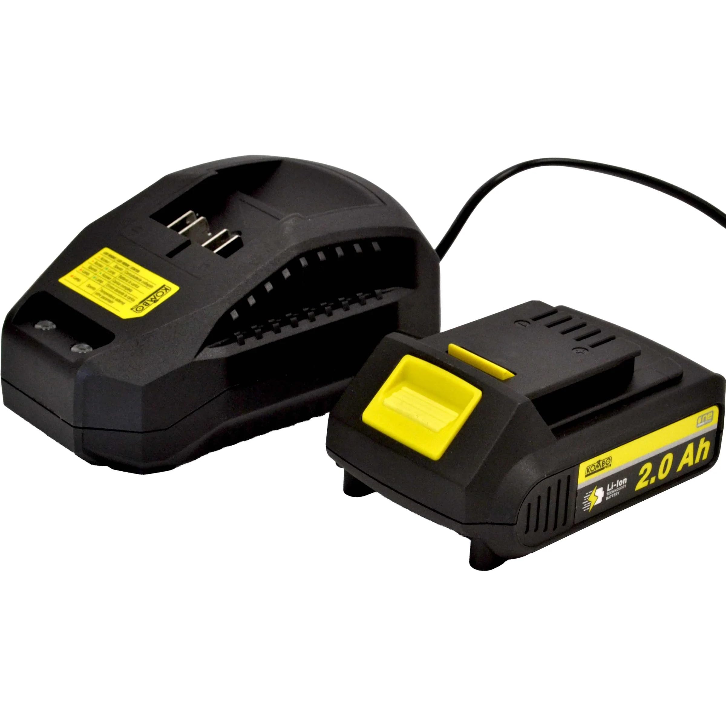 KOP018 Kit Batteria al Litio 2.0Ah 20V e Caricabatteria Rapido 2.4A | Potenza 450W, Ricarica in 45 Minuti | Set Batteria e Caricatore Universale Piattaforma ONE4ALL Utensili da Lavoro