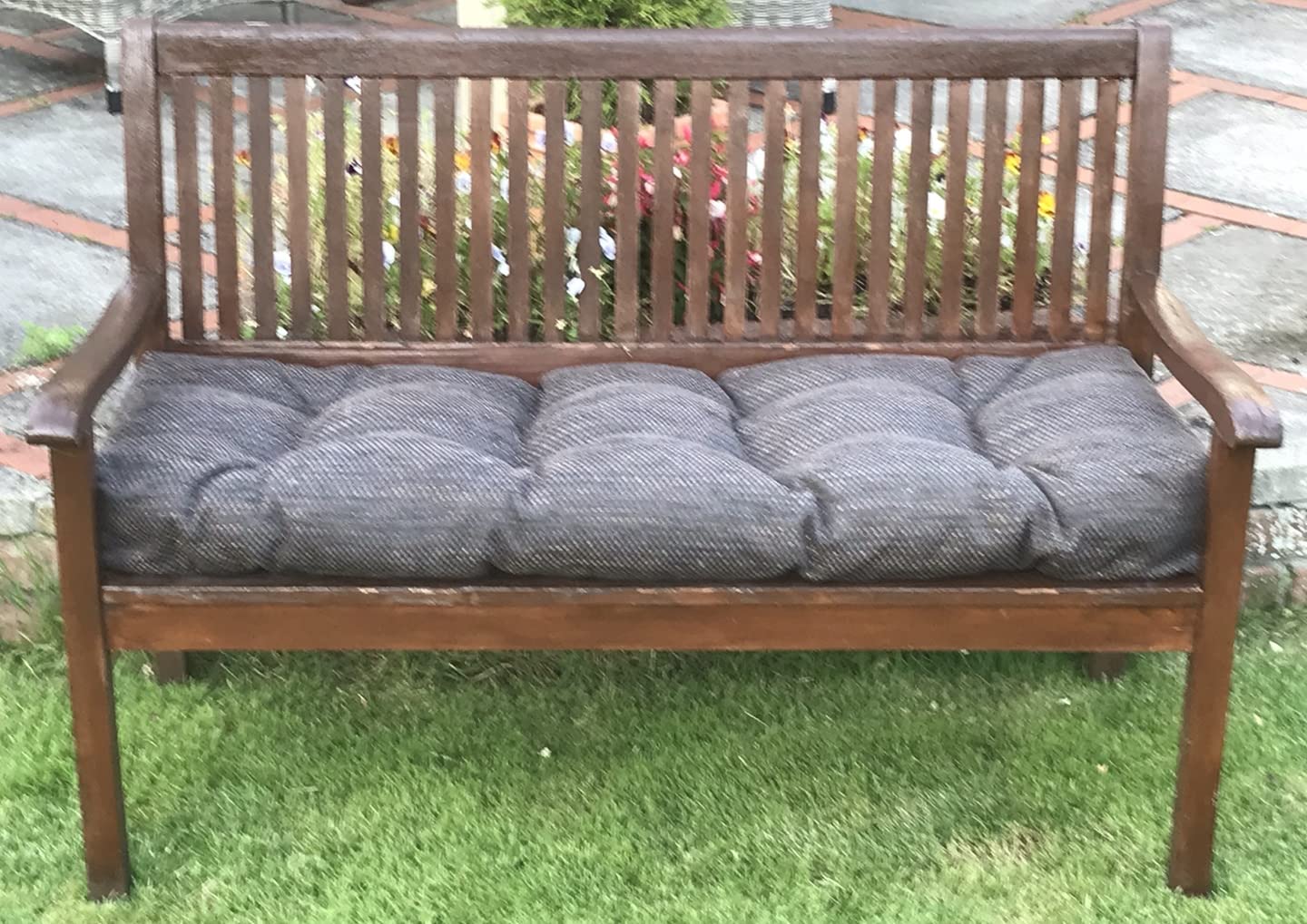 Pnh Brown/Gold Fleck Bench Cushion/Swing Seat Cushion With Blown Fibre Inner, Plump Filled For Comfort, Many Colours & Sizes (3Ft (91Cm X 46Cm), )