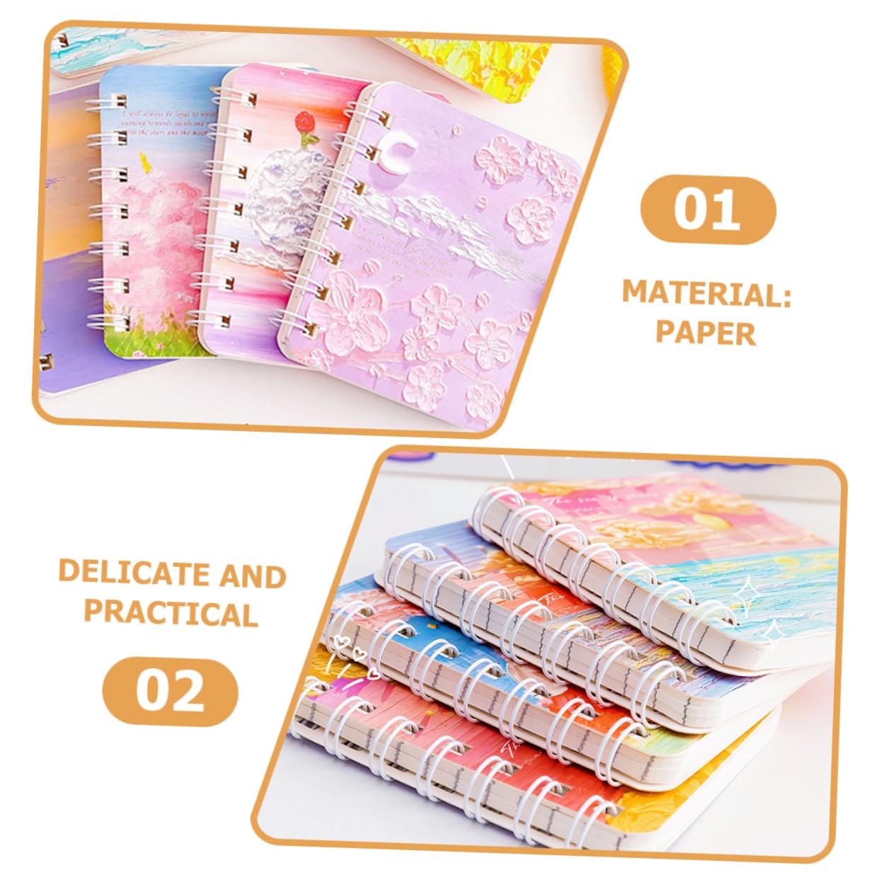 Housoutil 4 Pezzi Quaderni Spirale Colorati per Studenti e Teenager Taccuini per Pianificazione Casual Confezione