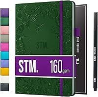 Vista 30 de Cuaderno de cuadrícula de puntos con viñetas Cuadernos diarios A5 para escritura personal, trabajo, mujeres papel grueso de 120gsm, tapa dura