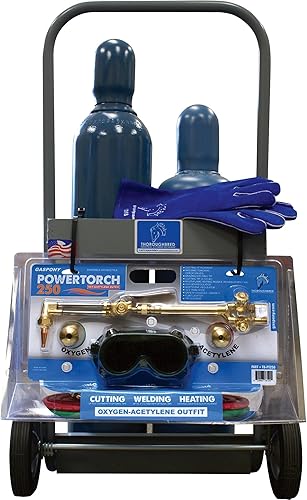 Thoroughbred GasPony3 Equipo de corte y soldadura de servicio mediano con carrito - oxiacetileno, juego de 12 piezas, número de modelo TB-GP3