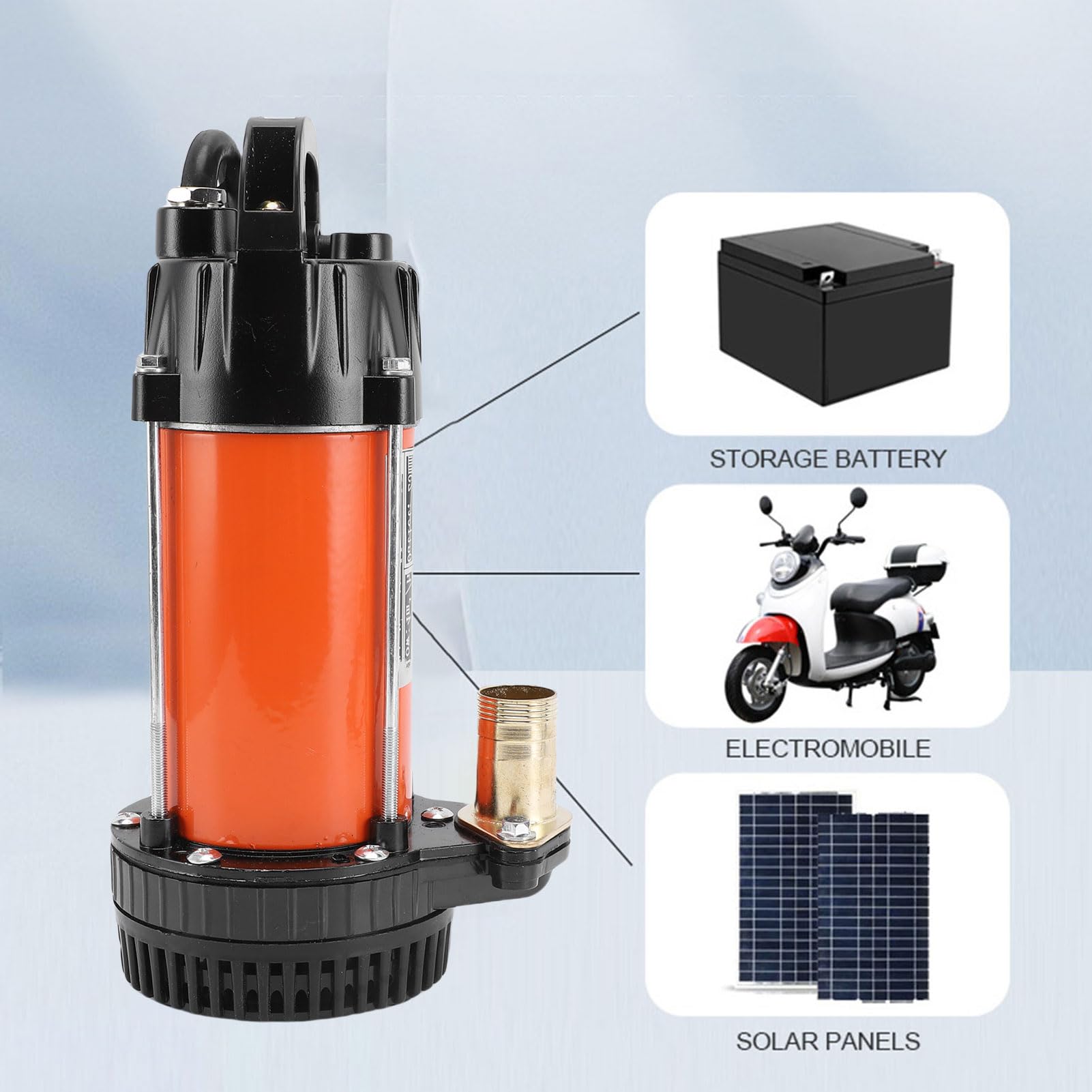 Bomba de Pozo Profundo de 300W, Eficiente, Solar, Sumergible, para Suministro Confiable de Agua, Hogares, Granjas, Bomba de Pozo Profundo de 1 Pulgada y 300W (CC 24 V)