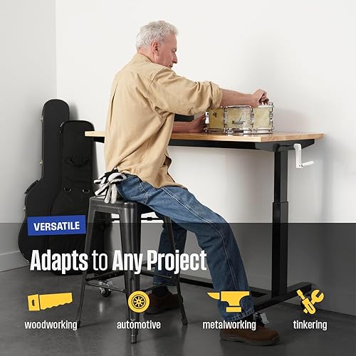 Miniatura 6 de SafeRacks Banco de trabajo  Parte superior de trabajo de madera dura ajustable de 48 pulgadas  Asa premium, estándar o manivela  Estación de trabajo