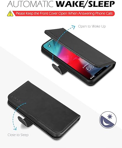Miniatura 4 de TUCCH Funda tipo cartera para iPhone Xs Max, piel sintética con ranura para tarjetas de bloqueo RFID, soporte encendido automáticoapagado automático