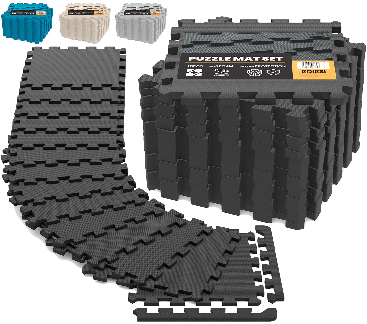 Suelo De Goma Jowy 40 Piezas (40 Mu00b2) Esterilla Goma Espuma - Main Image