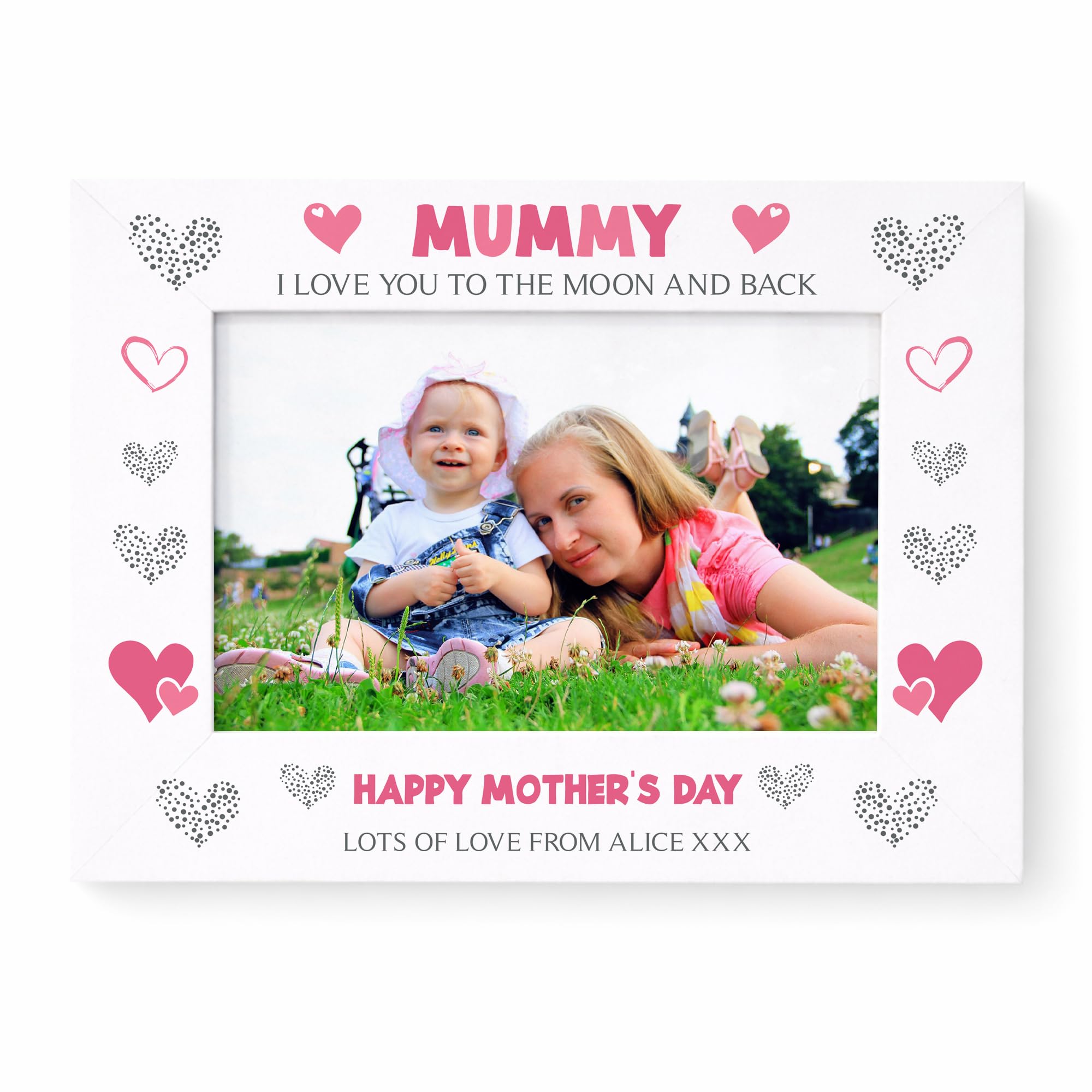 RED OCEAN Mummy Photo Frame Mothers Day Gift 7x5 Frame I Love You Personalised Gifts For Mummy On Mothers Day From Daughter Son Keepsake Gift For Her