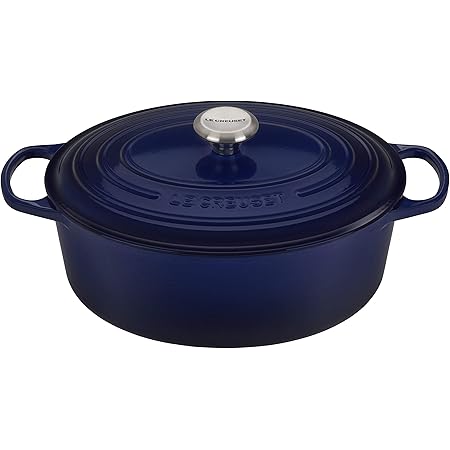 Le Creuset Enameled Cast Iron Signature Oval Dutch Oven, 9.5 qt., Indigo